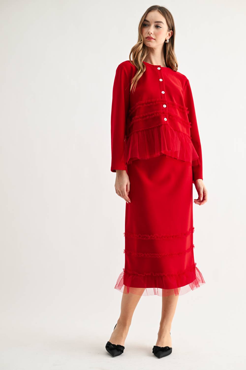 Kimora Knit Ruffle Skirt