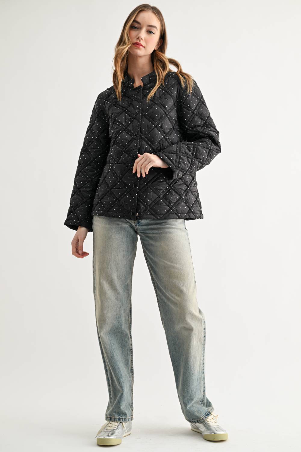 Jessalynn Rhinestone Quilted Jacket