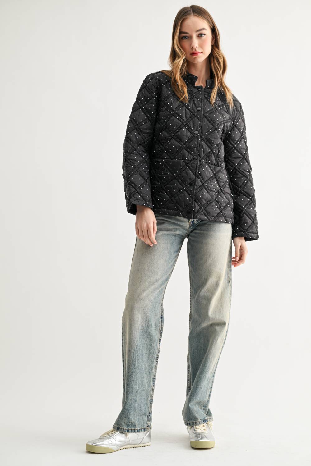 Jessalynn Rhinestone Quilted Jacket