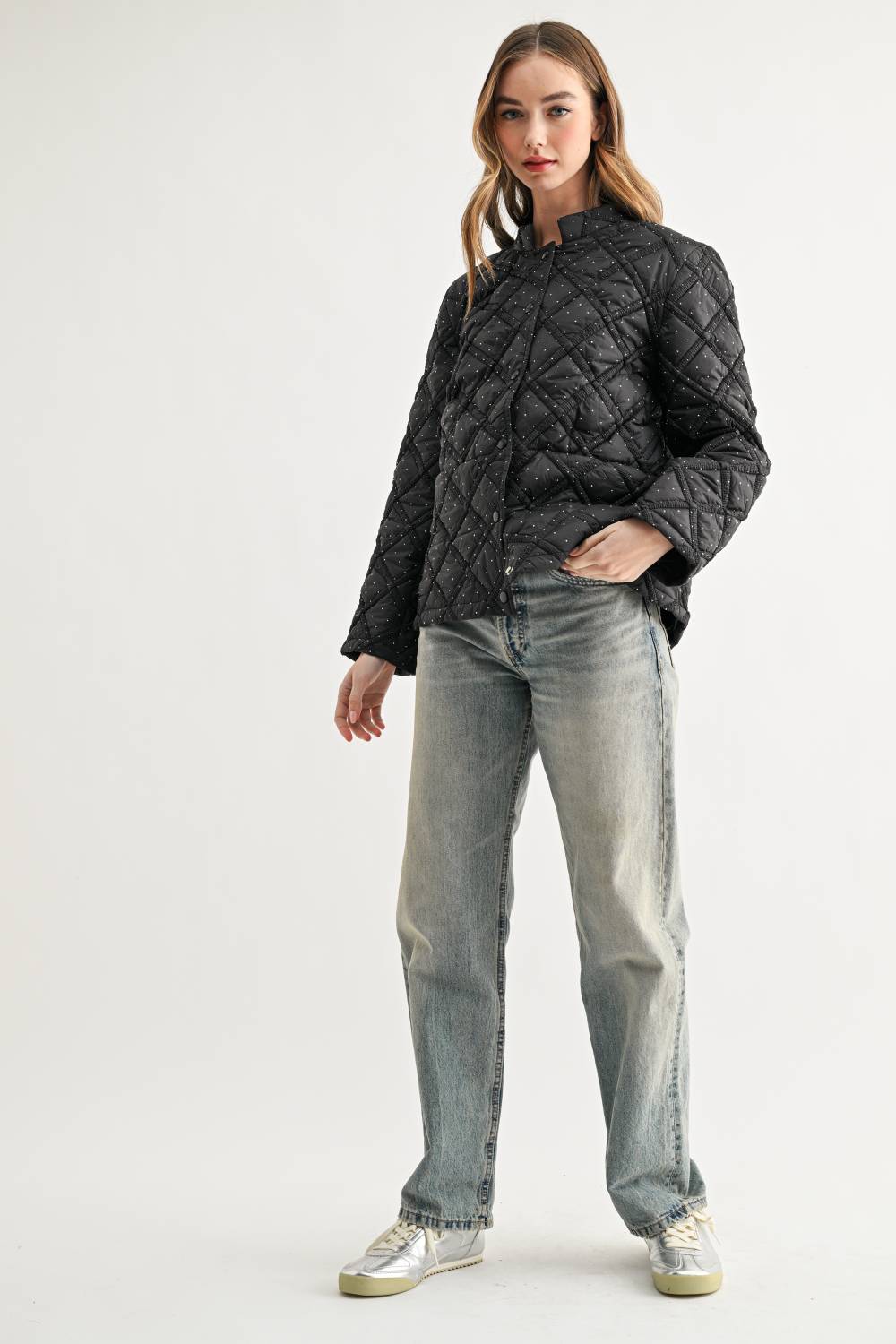 Jessalynn Rhinestone Quilted Jacket