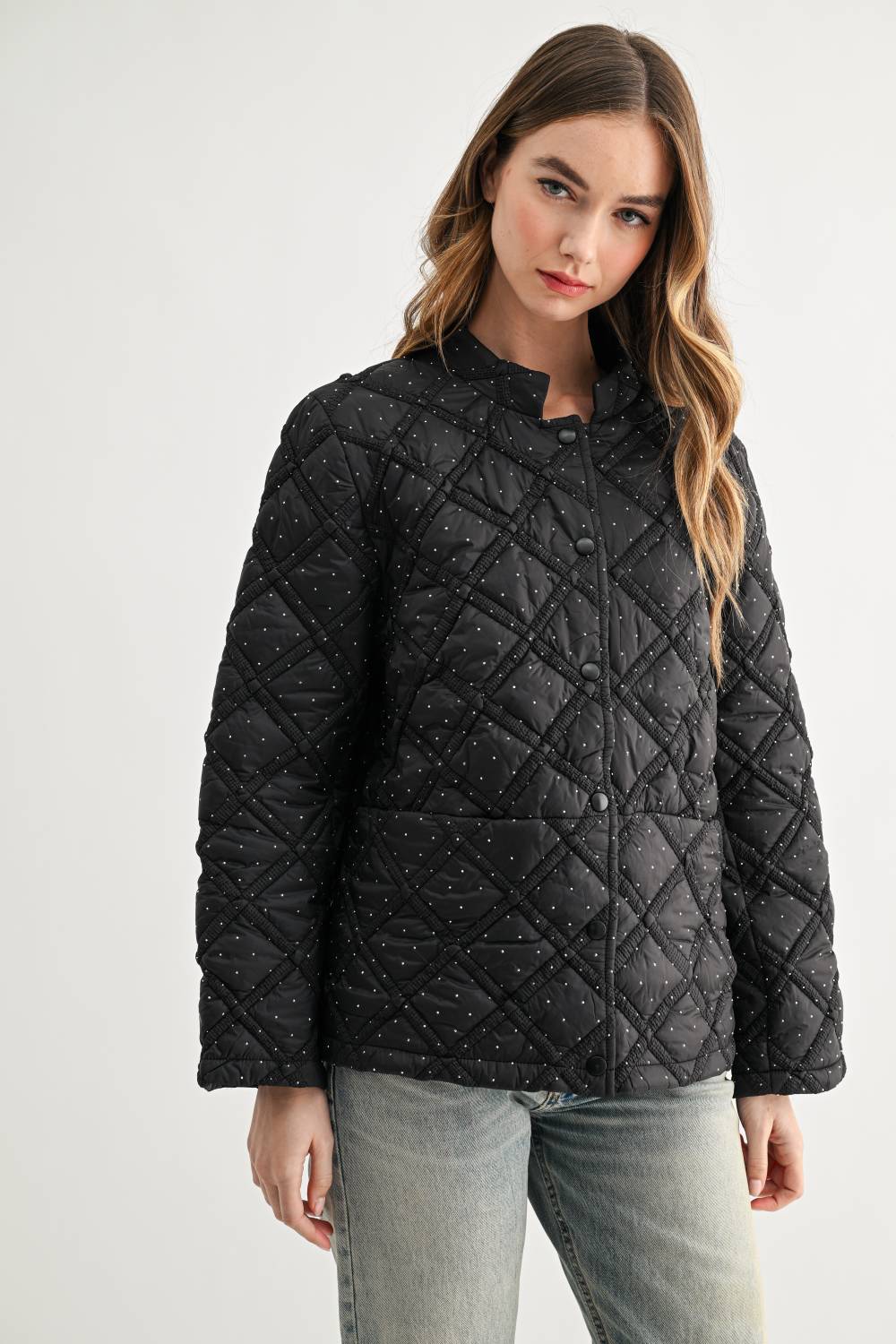 Jessalynn Rhinestone Quilted Jacket