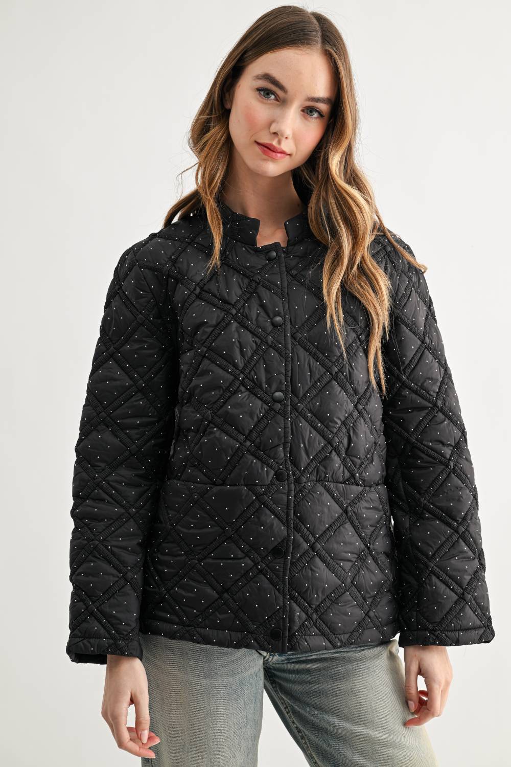 Jessalynn Rhinestone Quilted Jacket