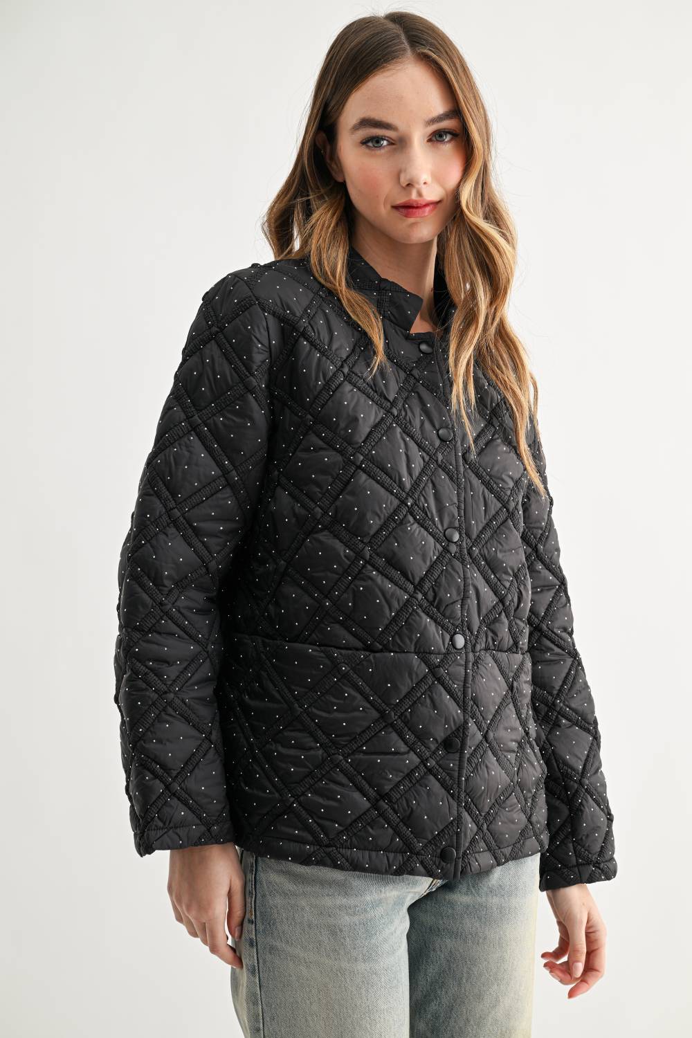 Jessalynn Rhinestone Quilted Jacket