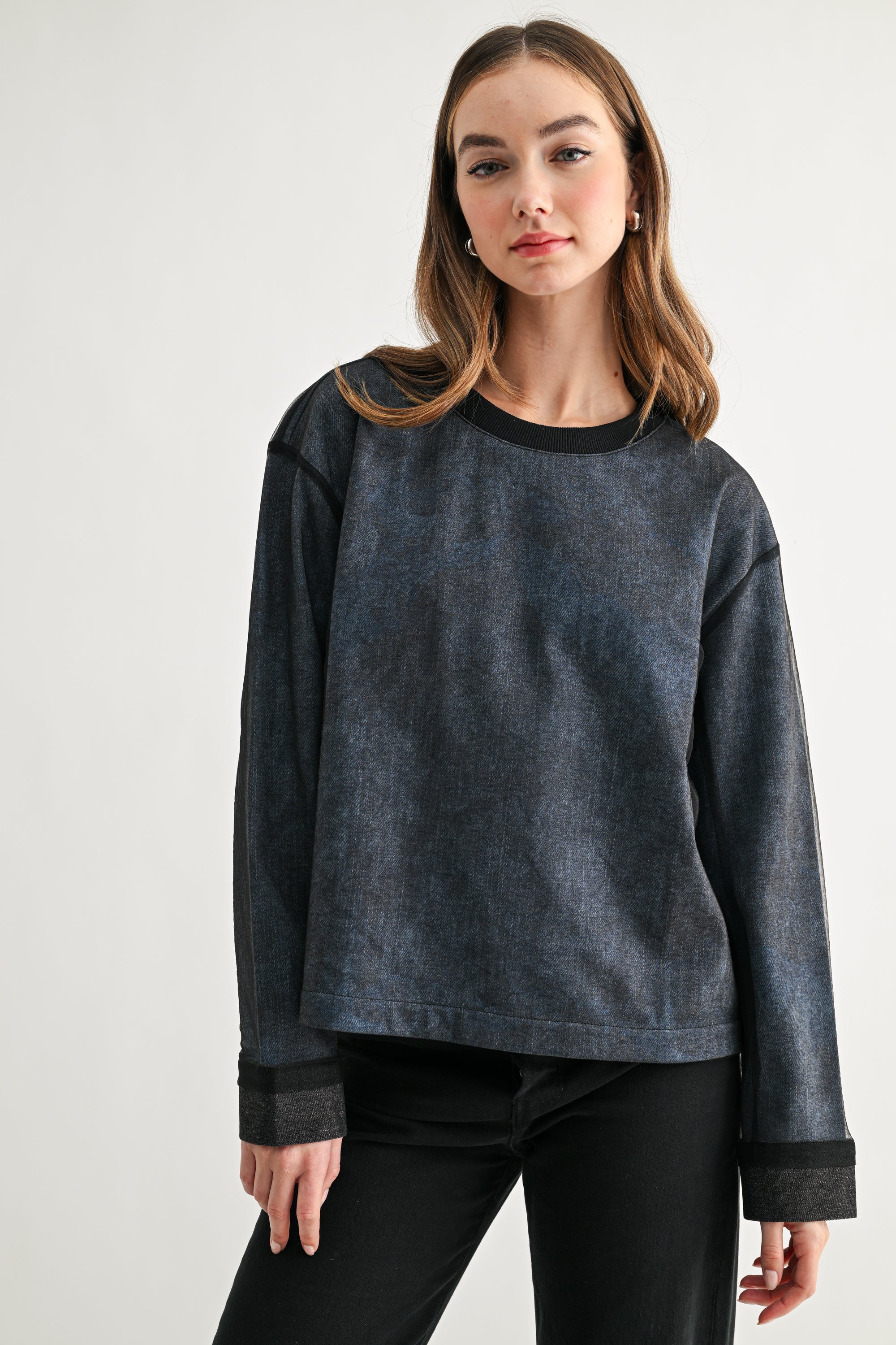Kalila Mix Media Mesh Top