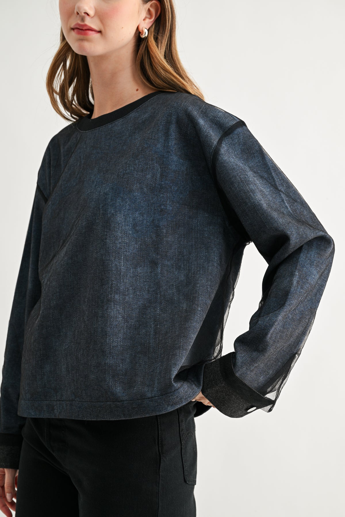Kalila Mix Media Mesh Top