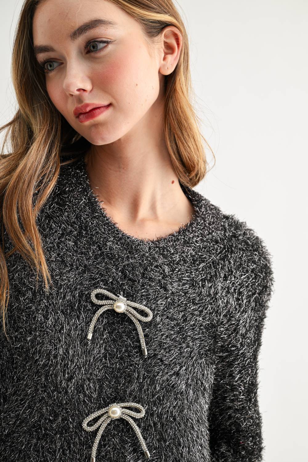 Stephanie Ribbon Bow Knit Cardigan