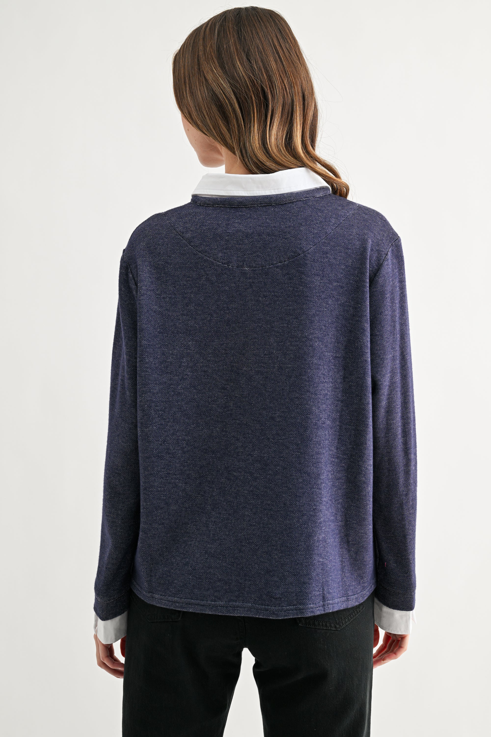 Kevin Layered Knit Collared Sweater Top