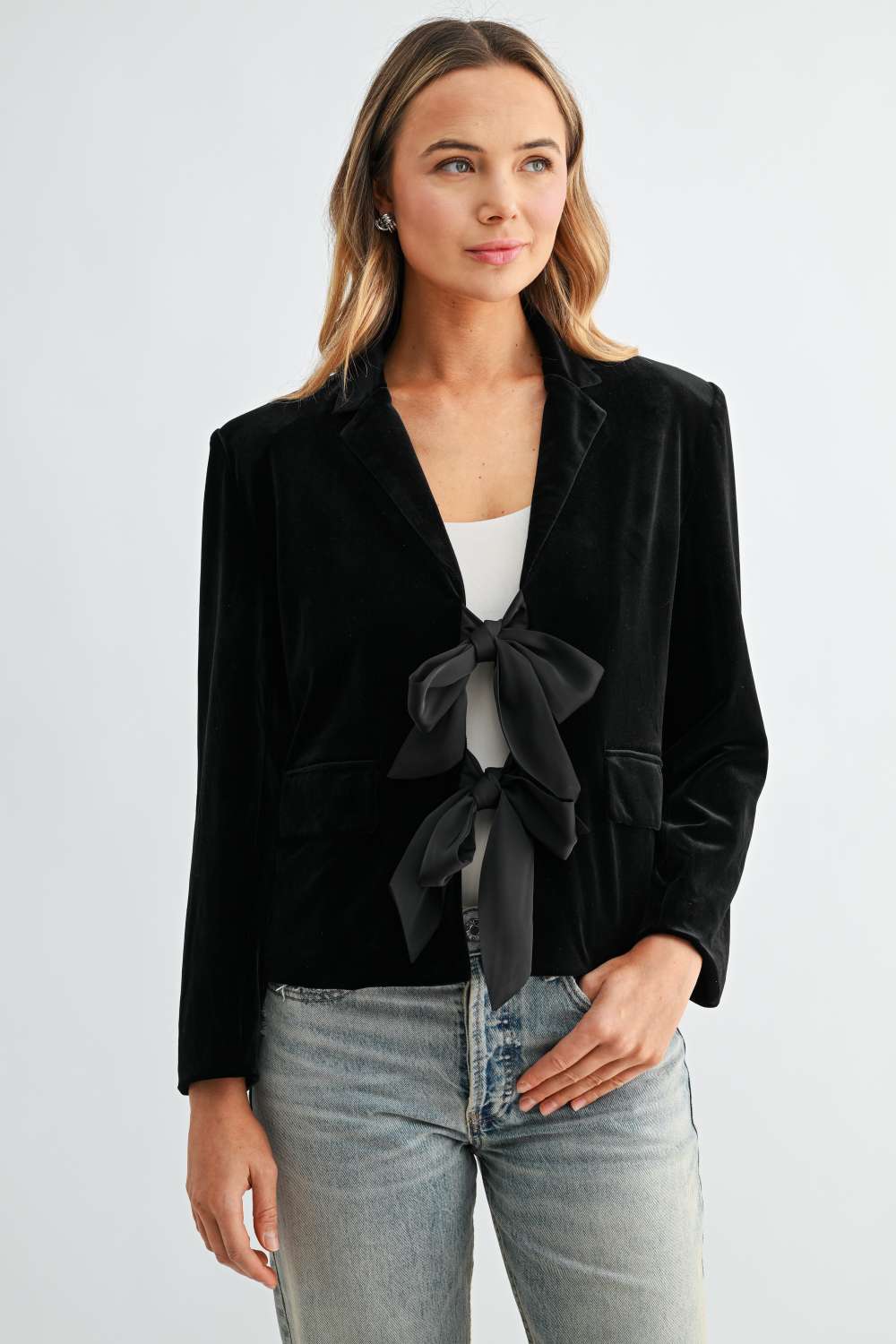 Jessamine Velvet Ribbon Bow Jacket