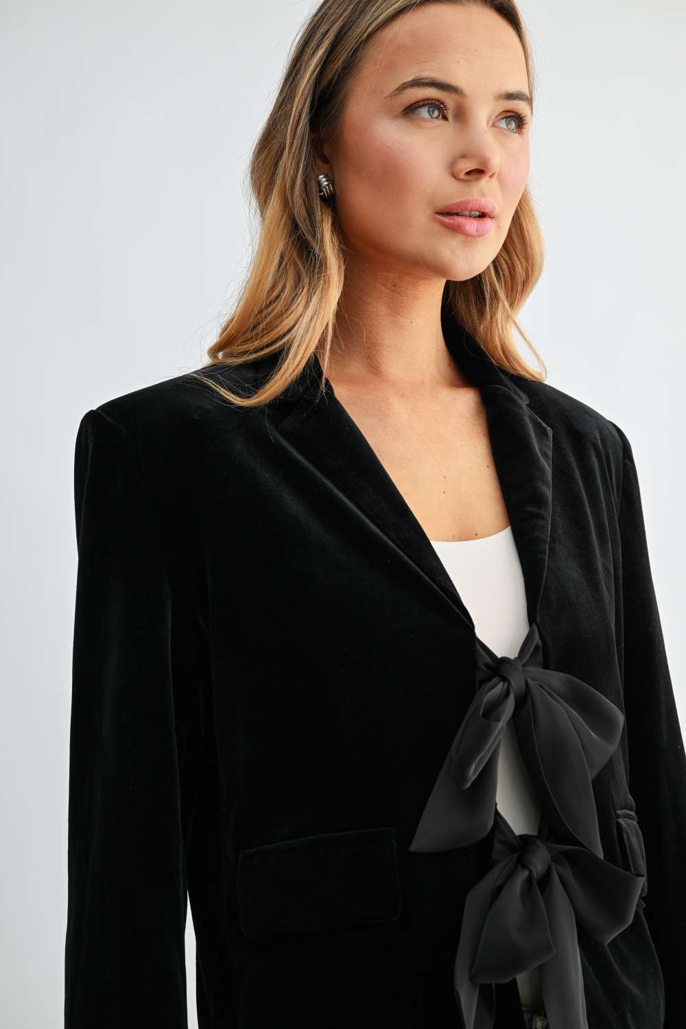 Jessamine Velvet Ribbon Bow Jacket