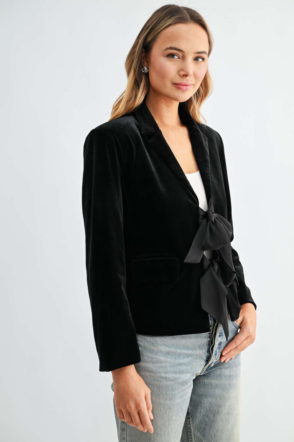 Jessamine Velvet Ribbon Bow Jacket