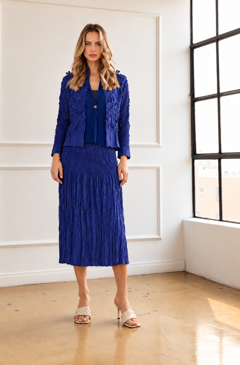Carter Floral Textured Applique Cardigan