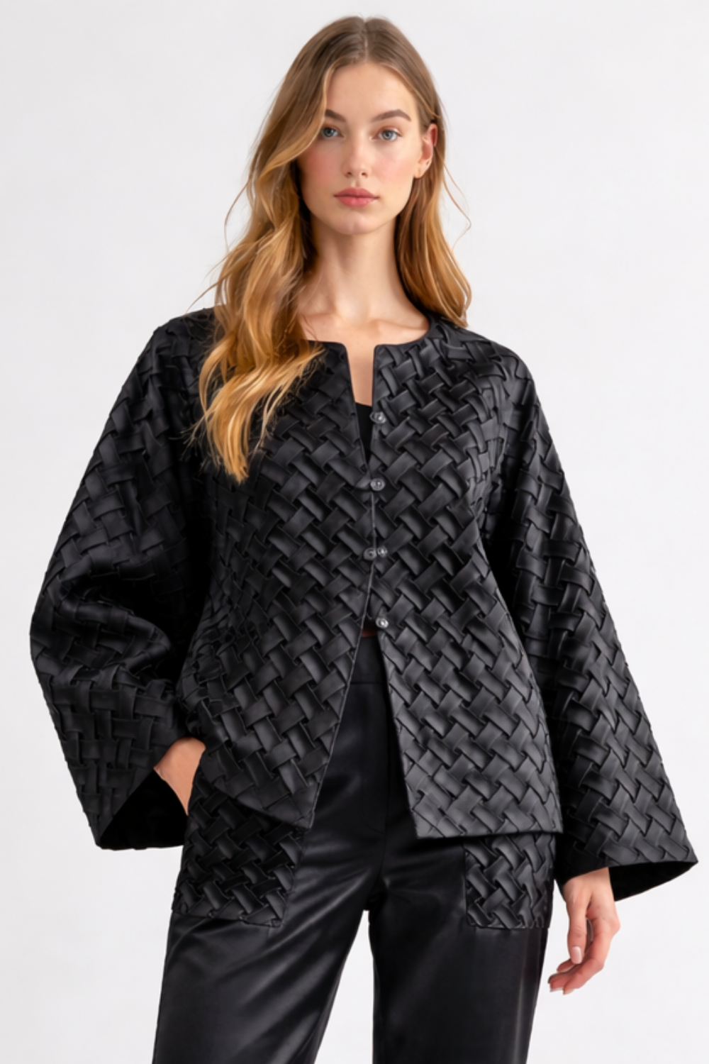 Jack Satin Braided Textured Jacket
