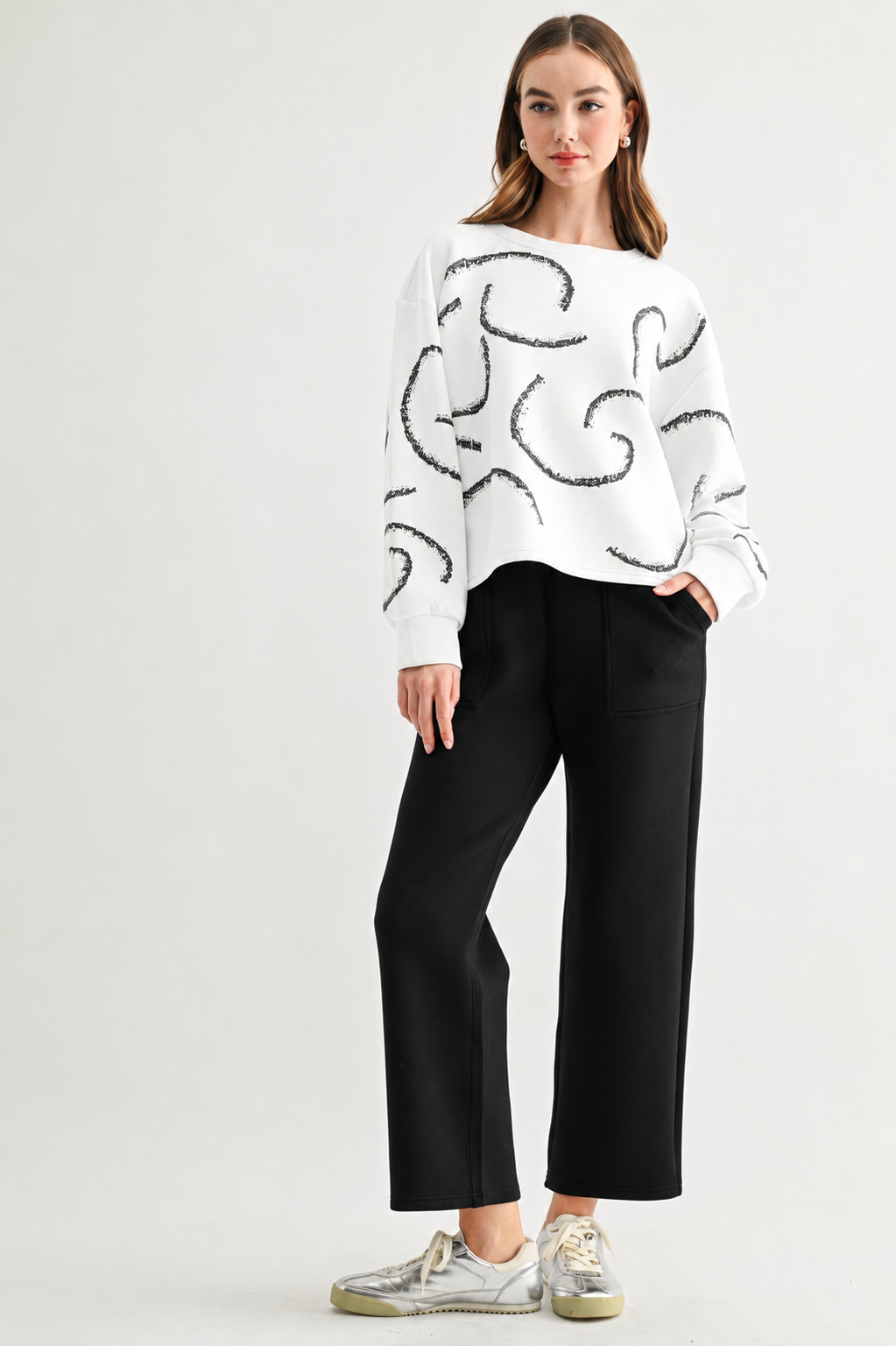 Keegan Stretch French Scuba Rhinestone Top