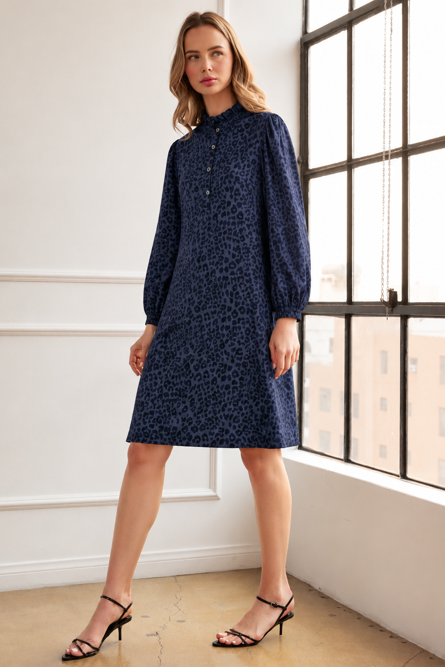 Diana Woven Animal Print Dress