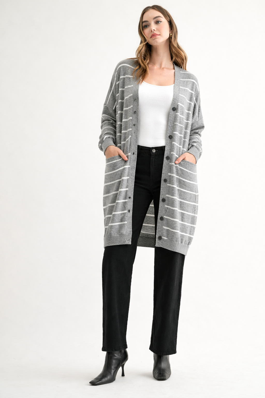 Shayla Stretch Knitted Sweater Cardigan