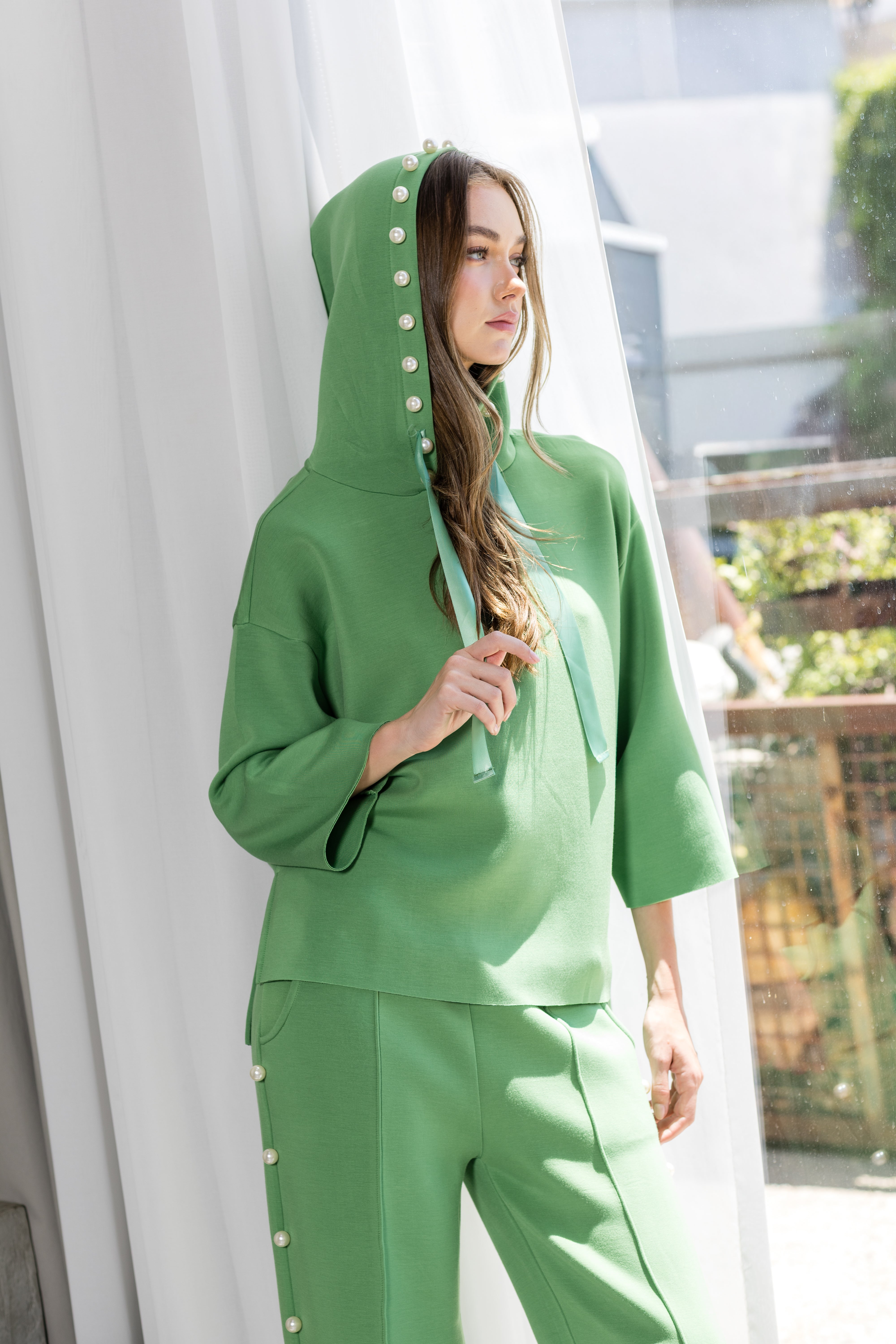 Francine French Scuba Pearl Hoodie - Light Colors