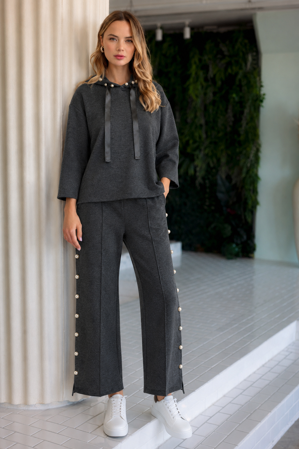 Farrah French Scuba Pearl Pant