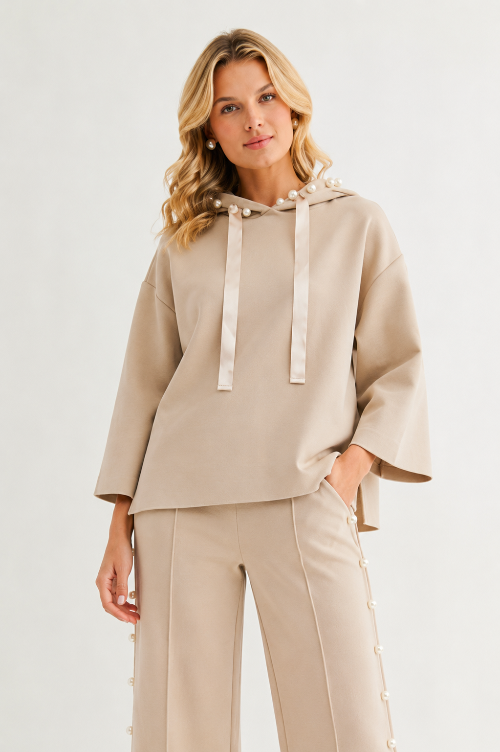 Francine French Scuba Pearl Hoodie - Light Colors