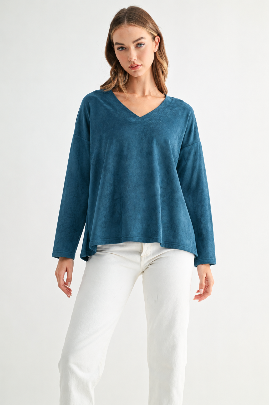 Andrea Stretch Suede Top
