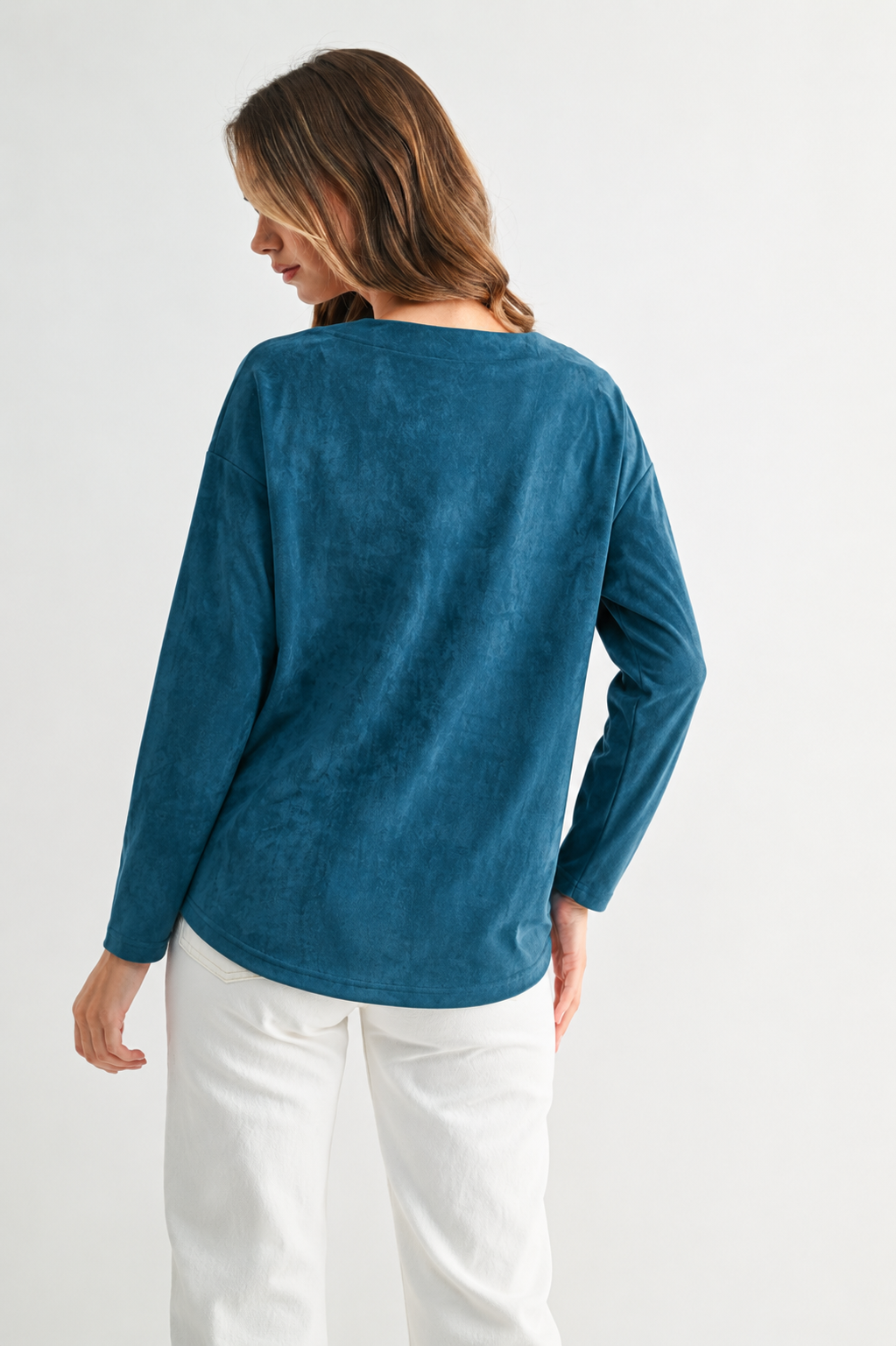 Andrea Stretch Suede Top