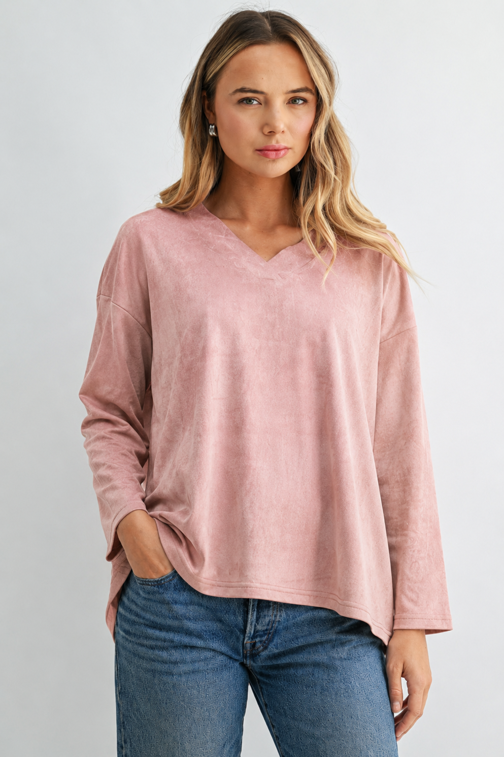Andrea Stretch Suede Top