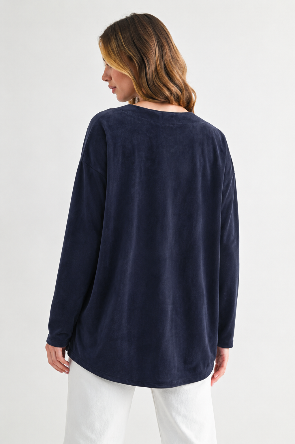 Andrea Stretch Suede Top