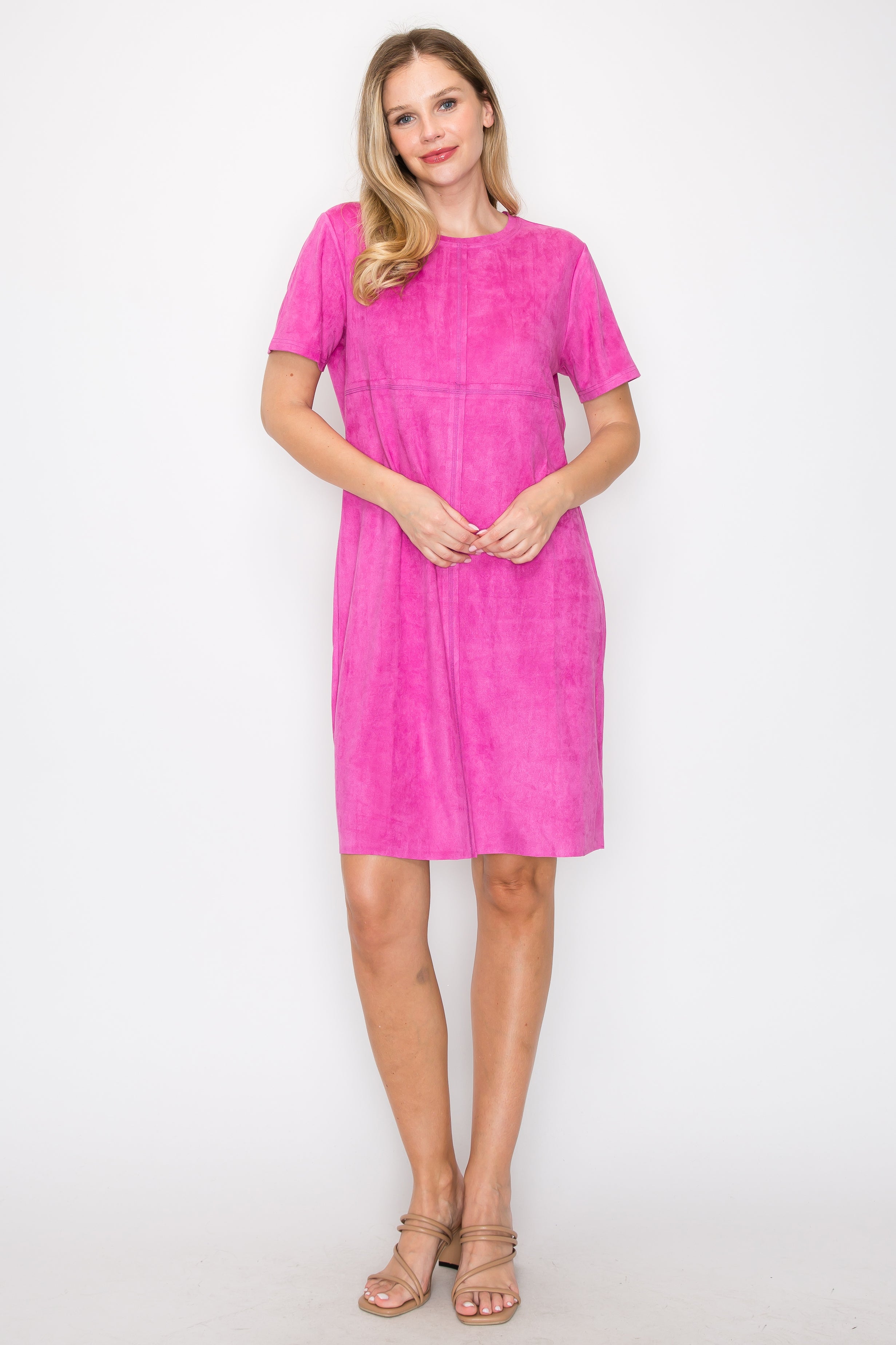 Audrey Suede Round Neck with Pockets