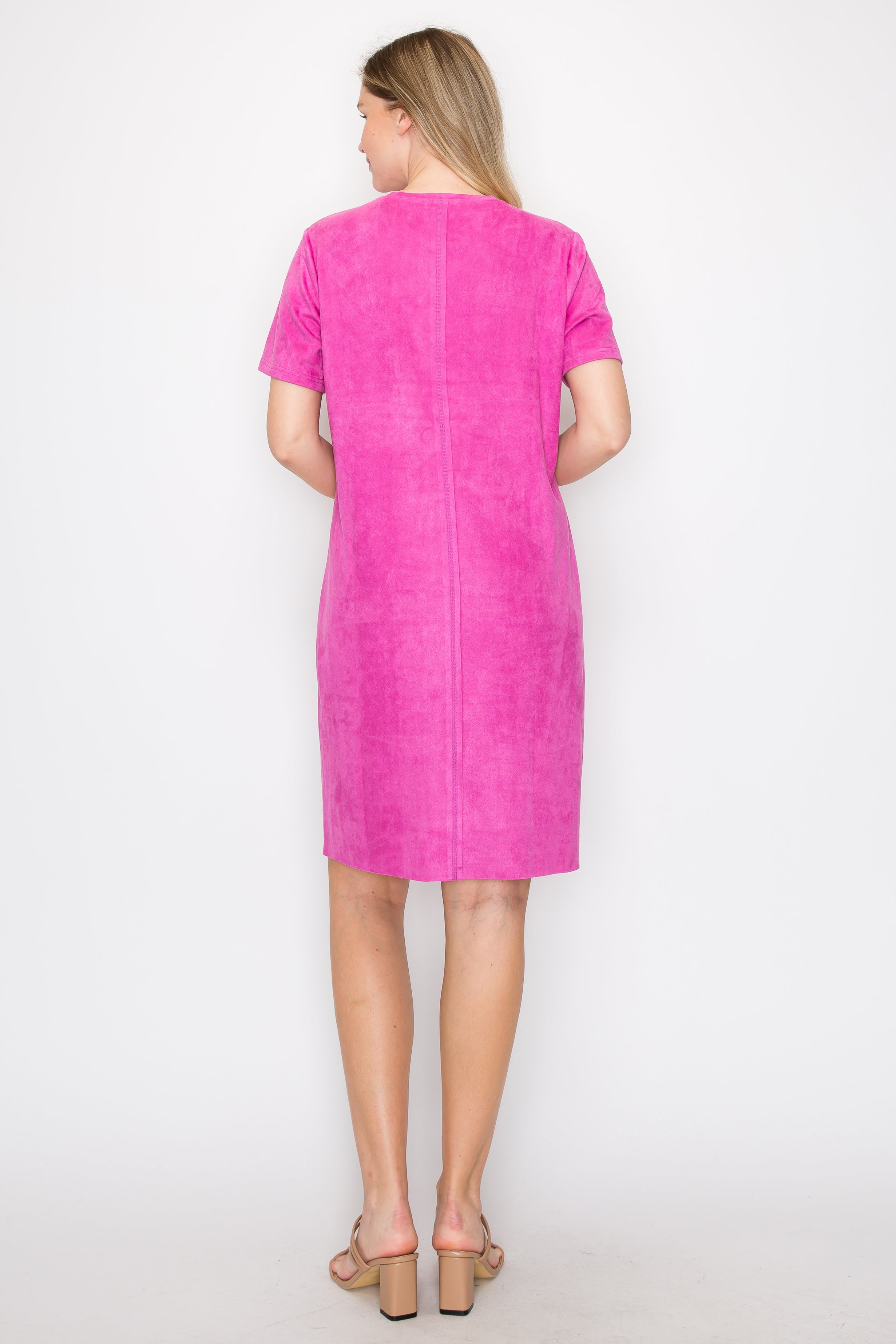 Audrey Suede Round Neck with Pockets