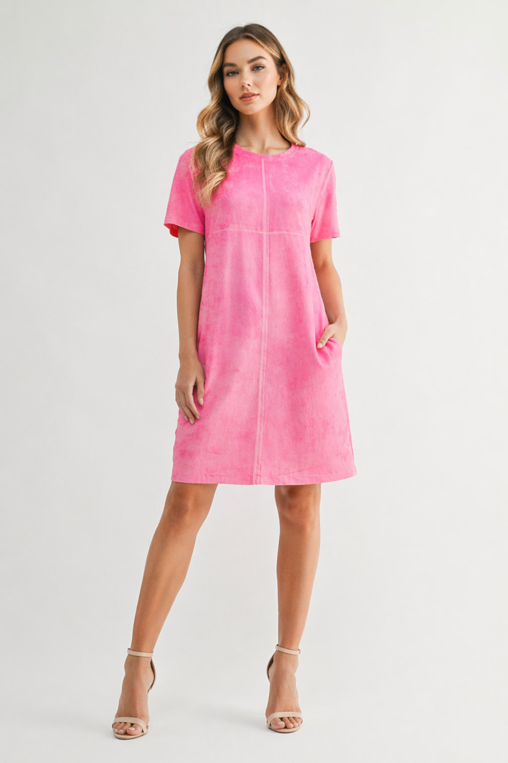 Audrey Suede Round Neck with Pockets