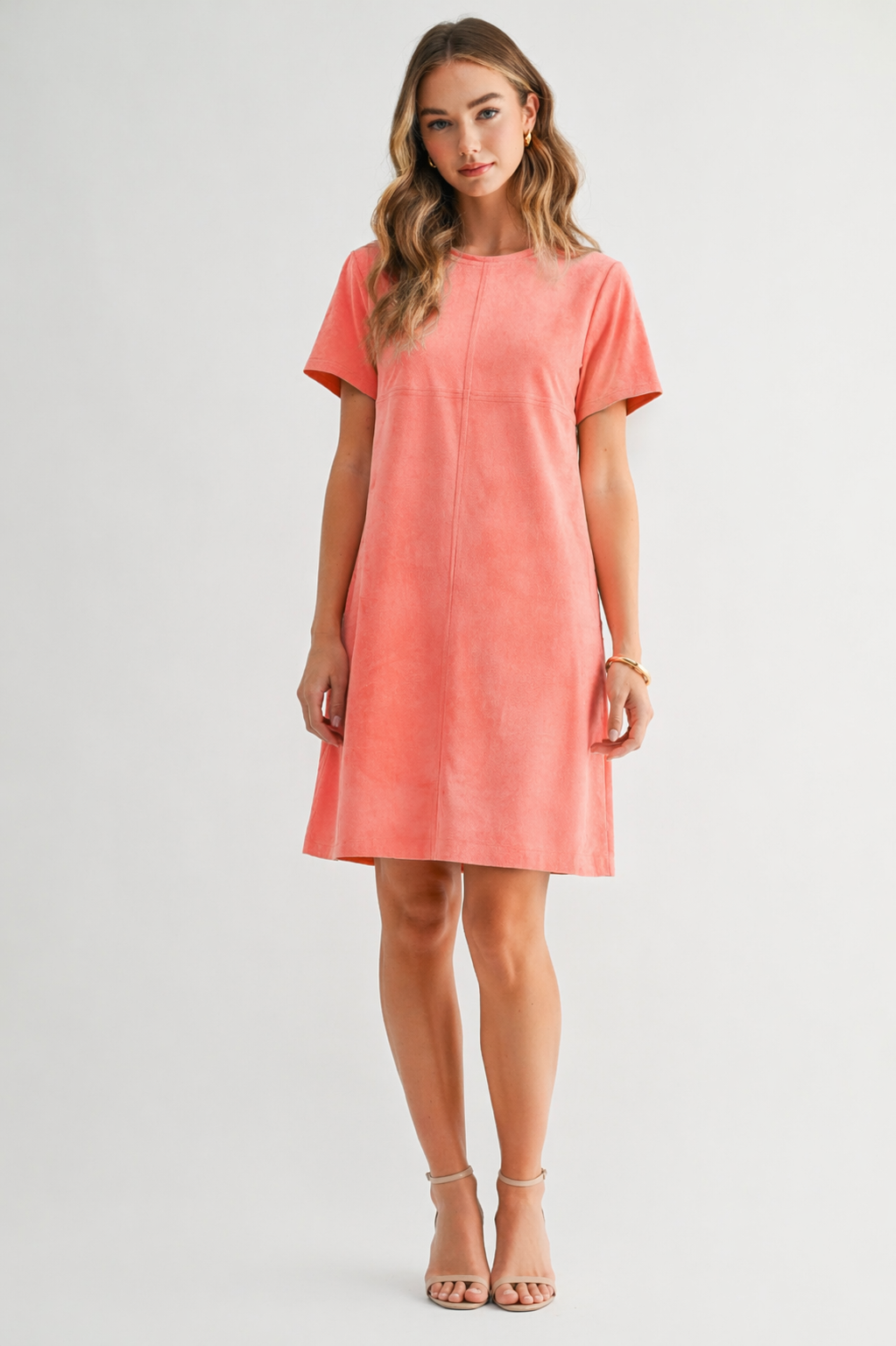 Audrey Suede Round Neck with Pockets