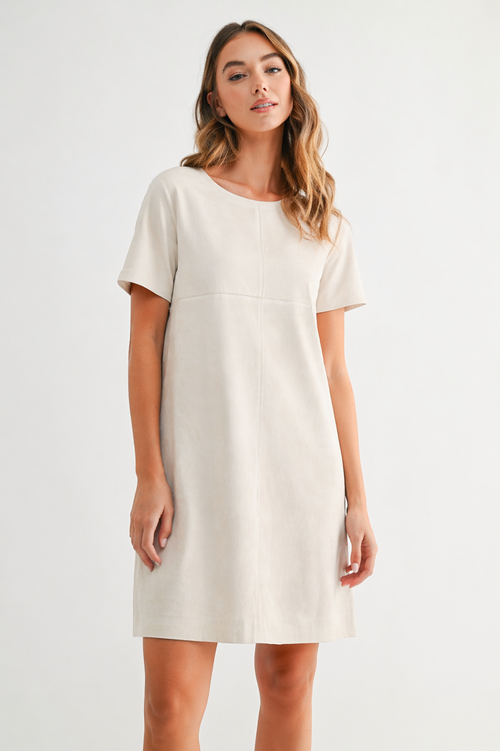 Audrey Suede Round Neck with Pockets