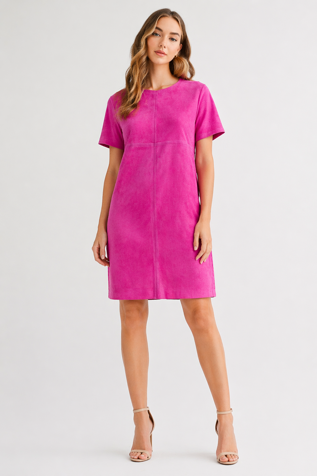 Audrey Suede Round Neck with Pockets