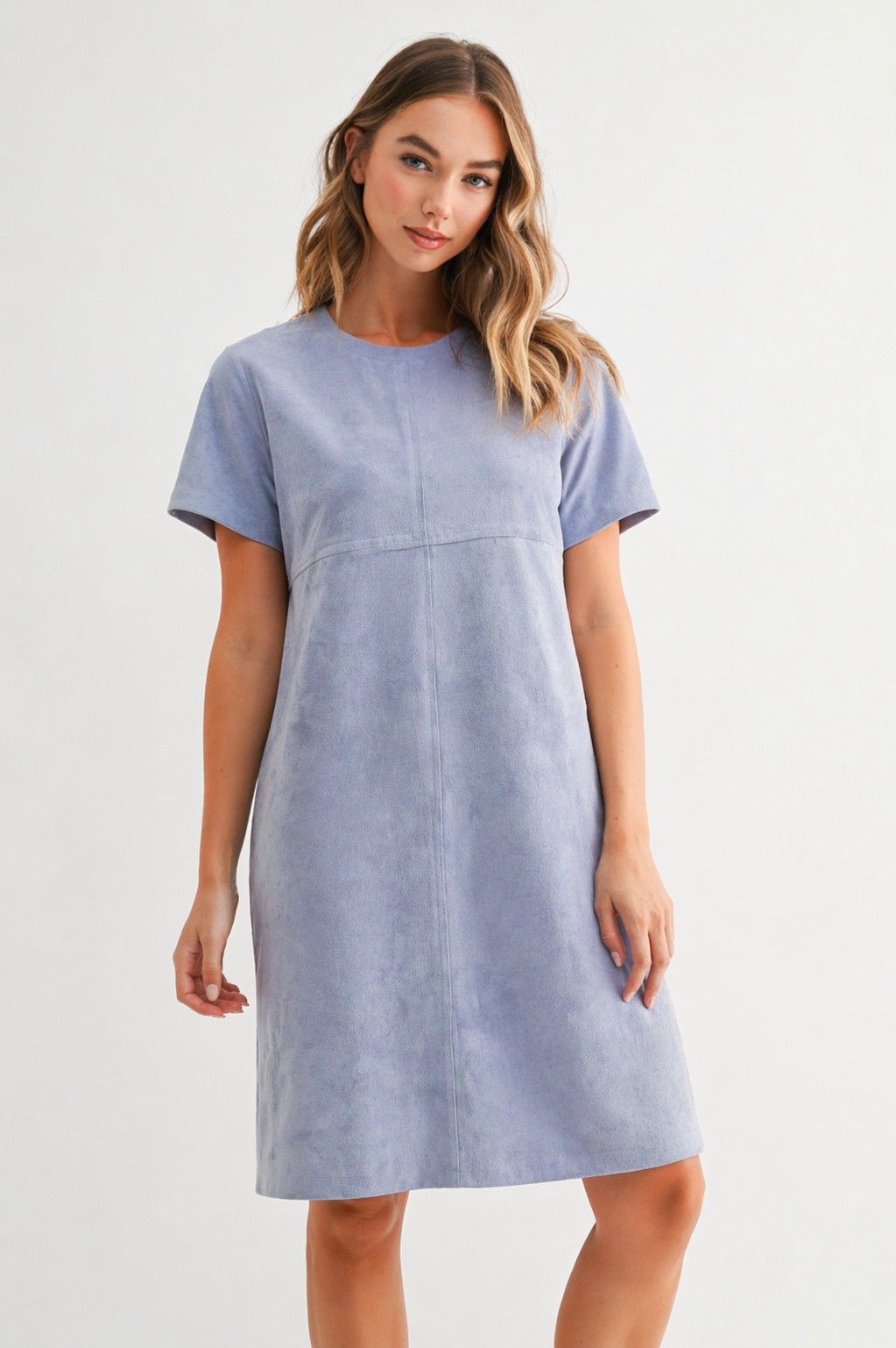 Audrey Suede Round Neck with Pockets