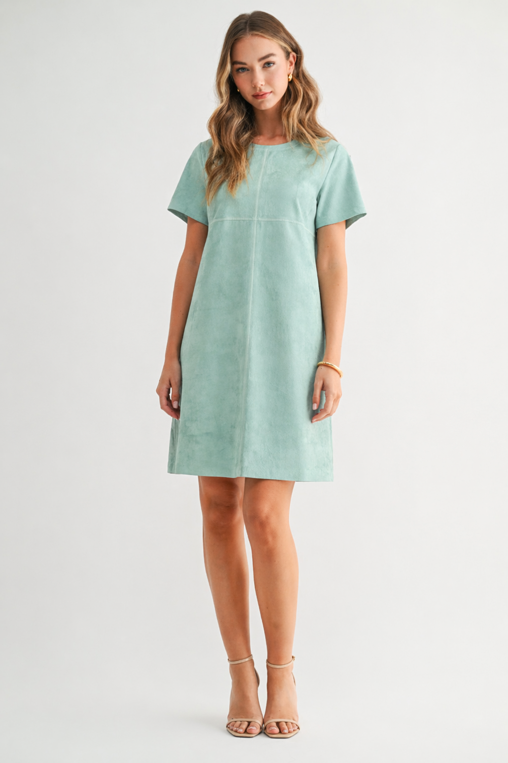 Audrey Suede Round Neck with Pockets