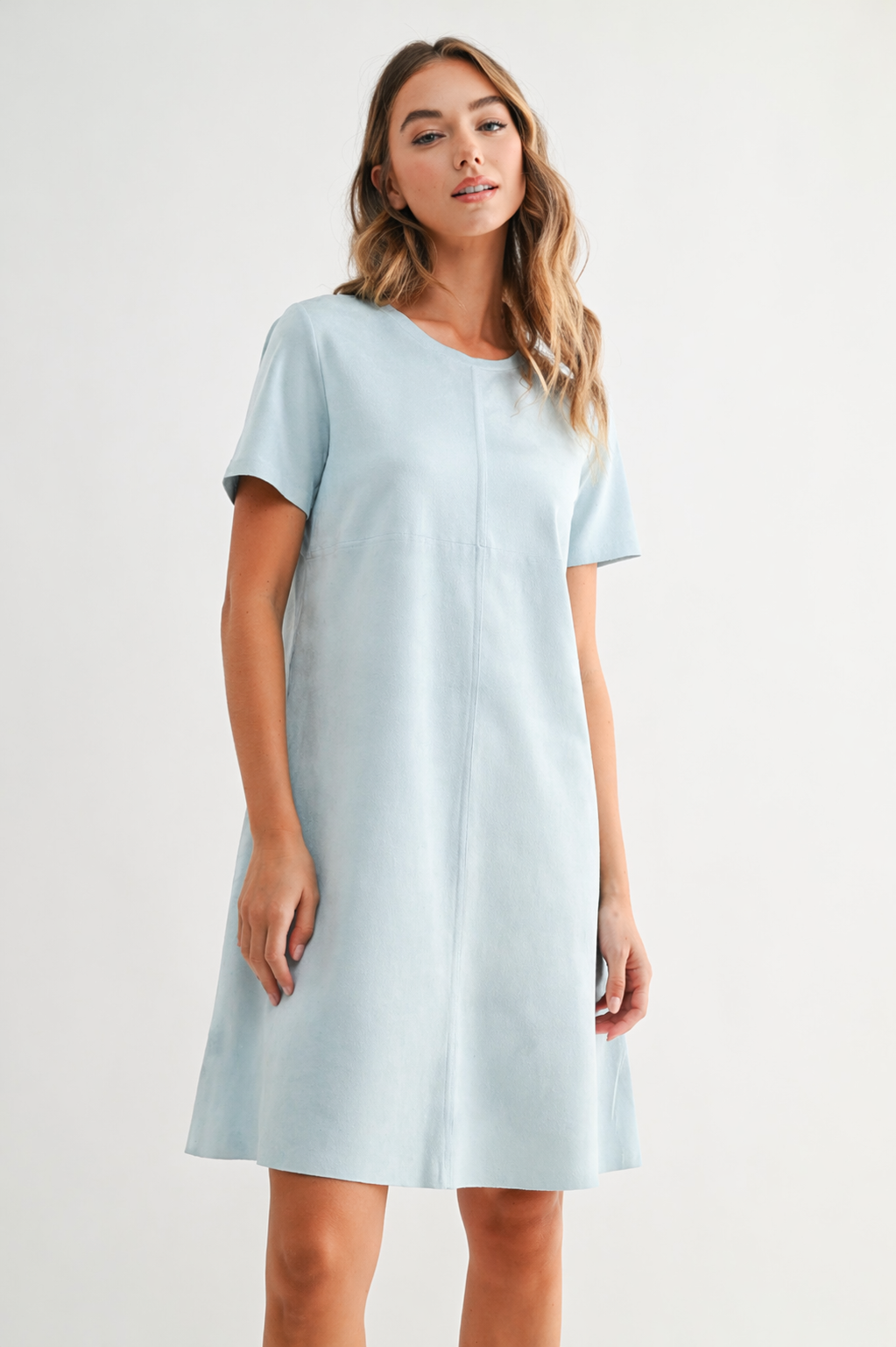 Audrey Suede Round Neck with Pockets