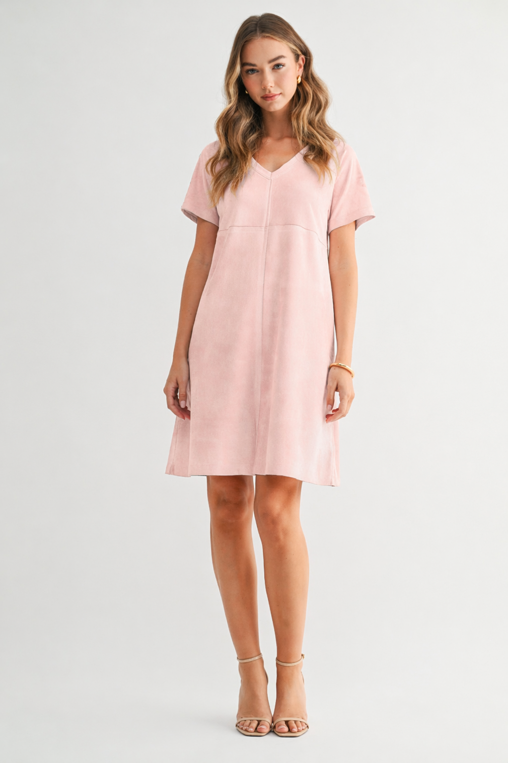 Audrey Suede V Neck with Pockets