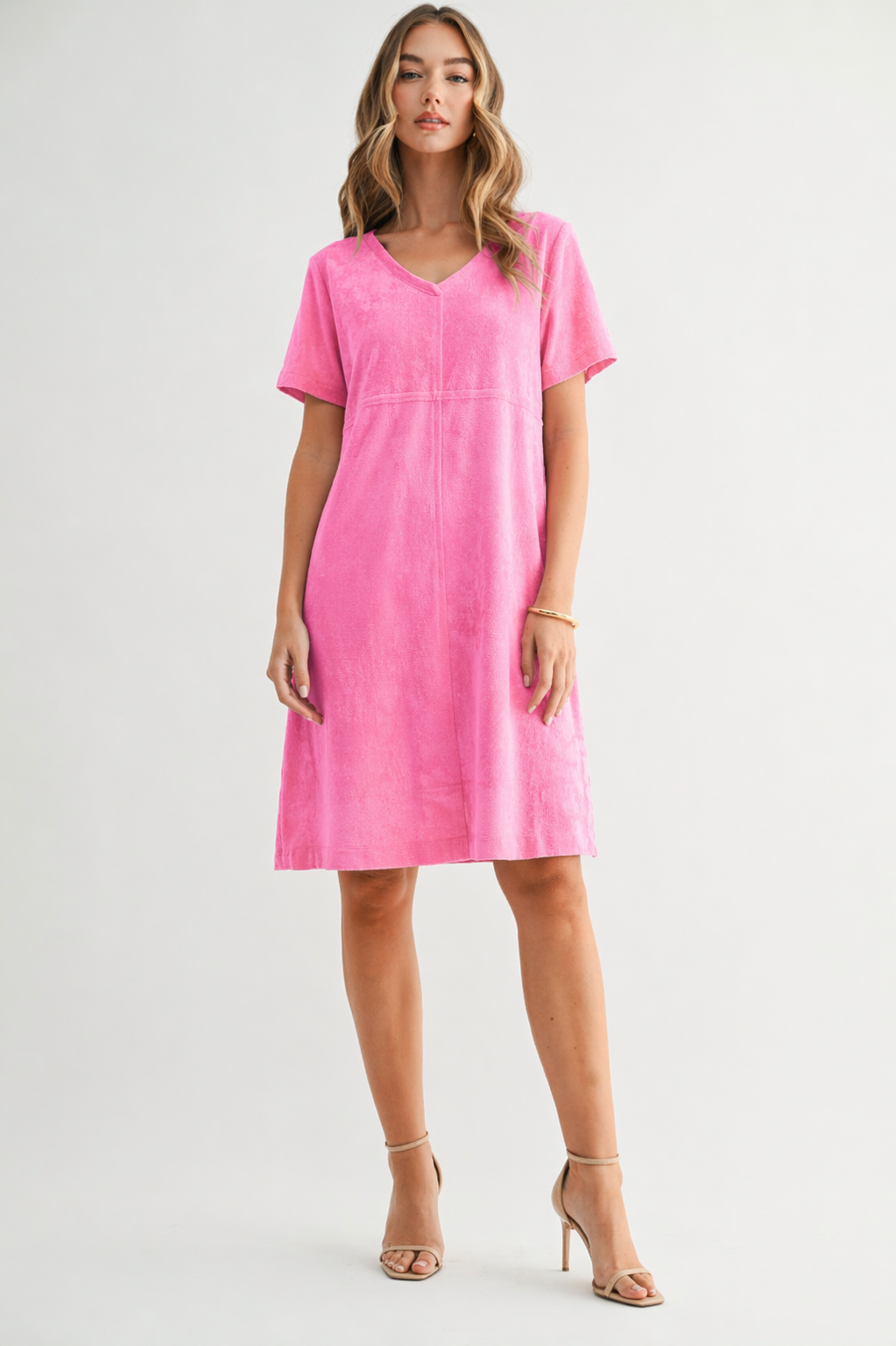 Audrey Suede V Neck with Pockets
