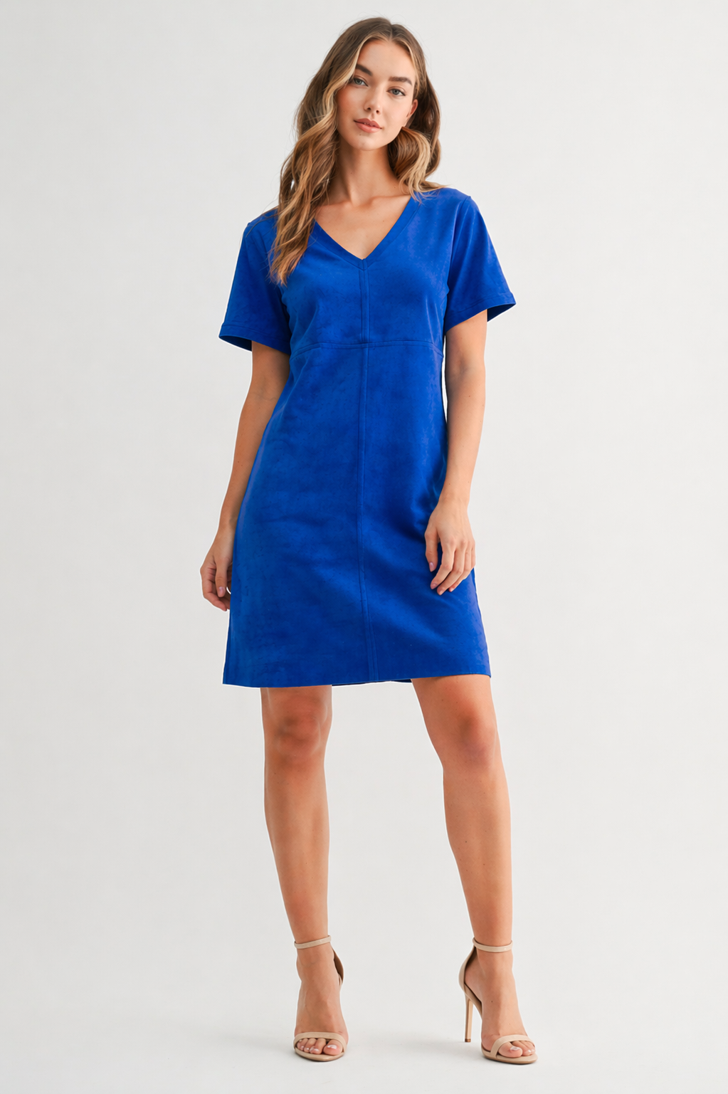 Audrey Suede V Neck with Pockets