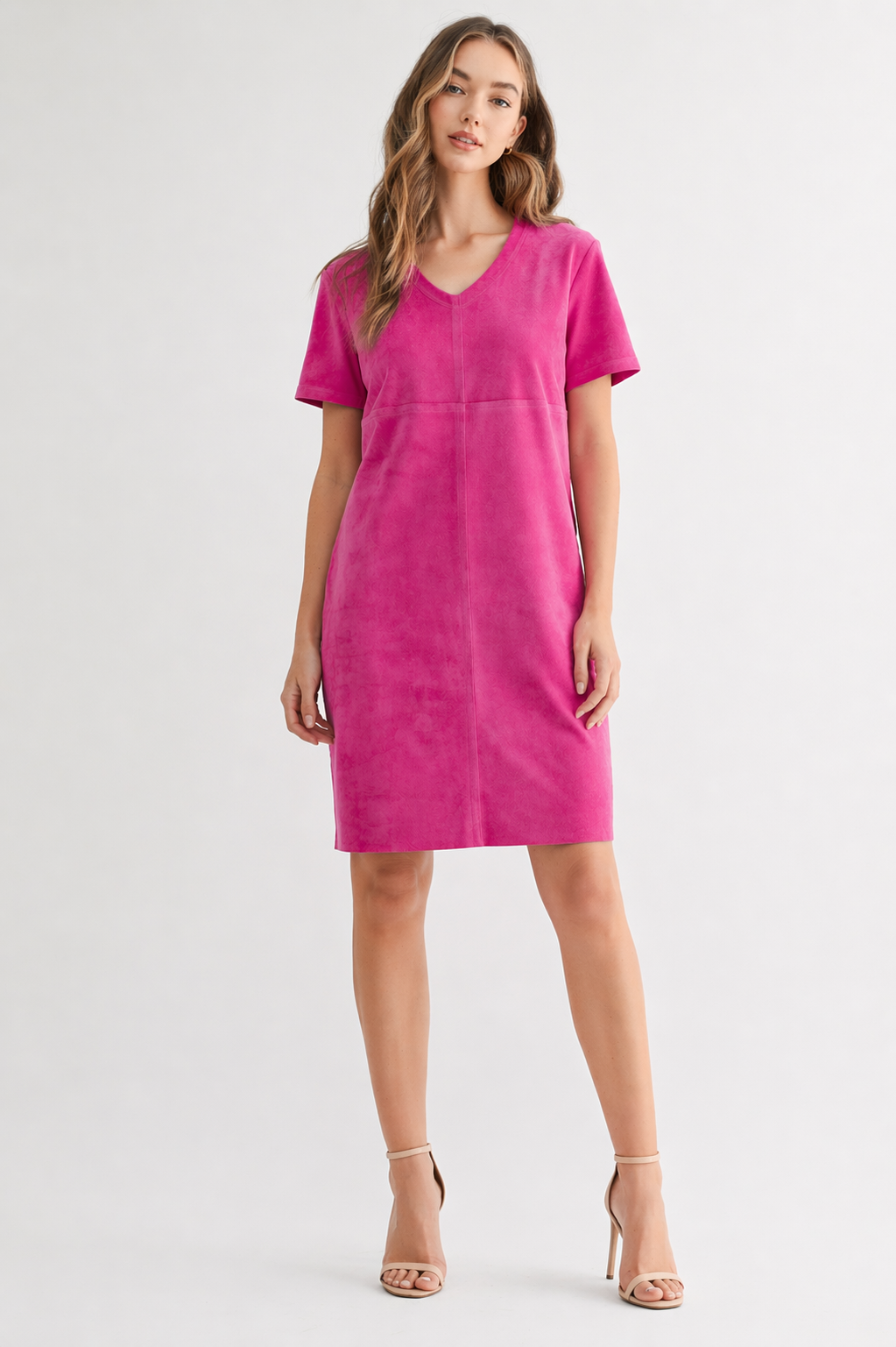 Audrey Suede V Neck with Pockets