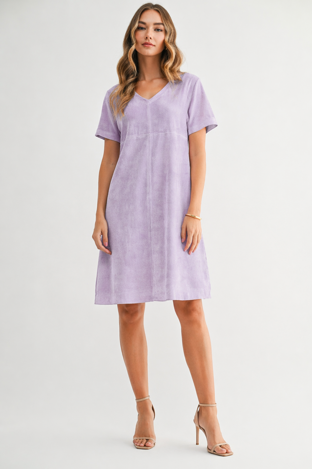 Audrey Suede V Neck with Pockets