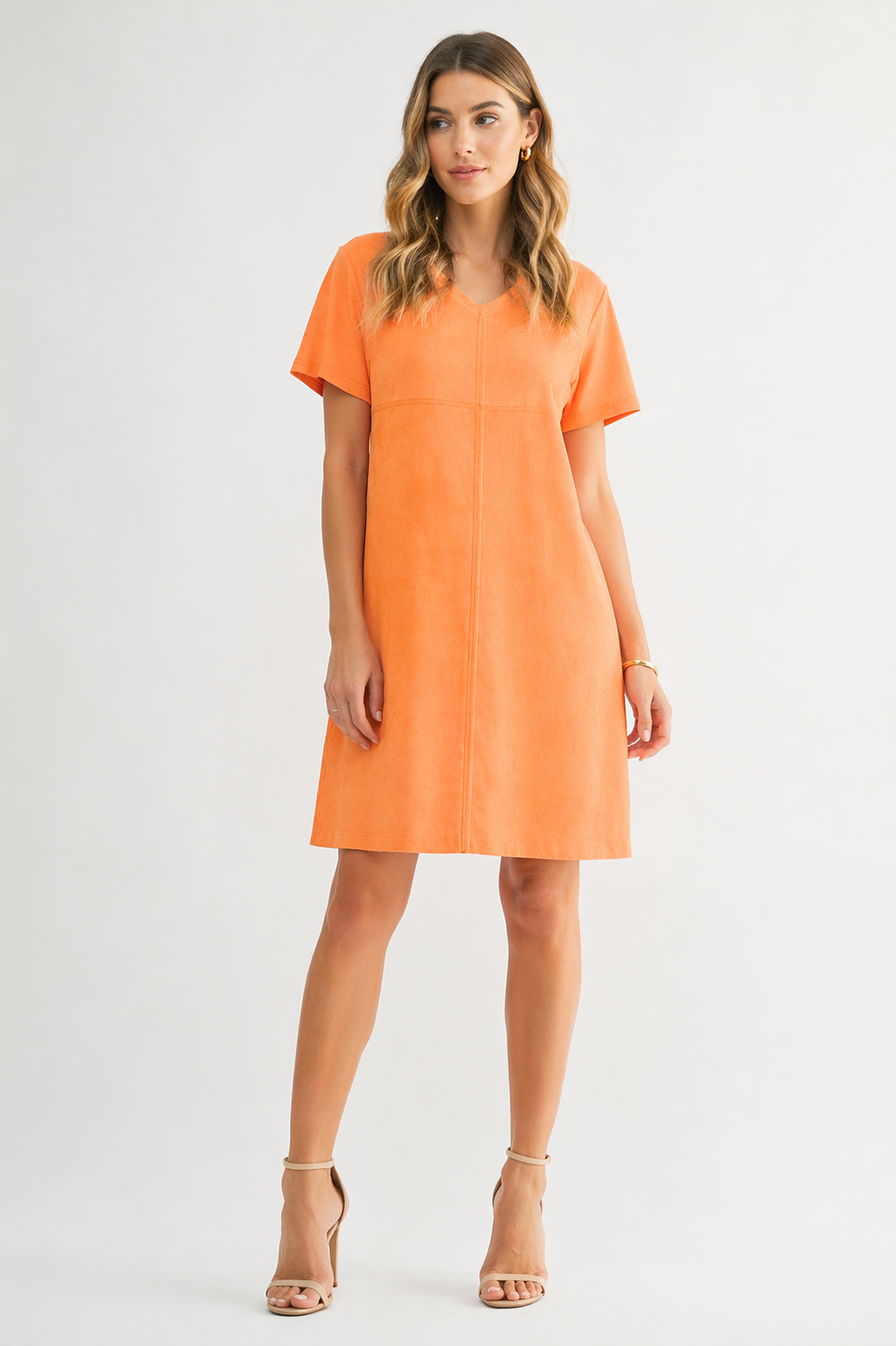Audrey Suede V Neck with Pockets