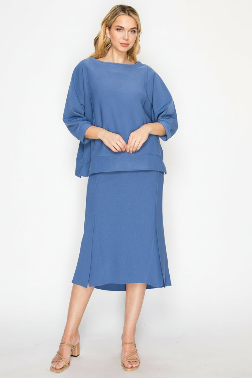 Karol Stretch Crepe Knit Top