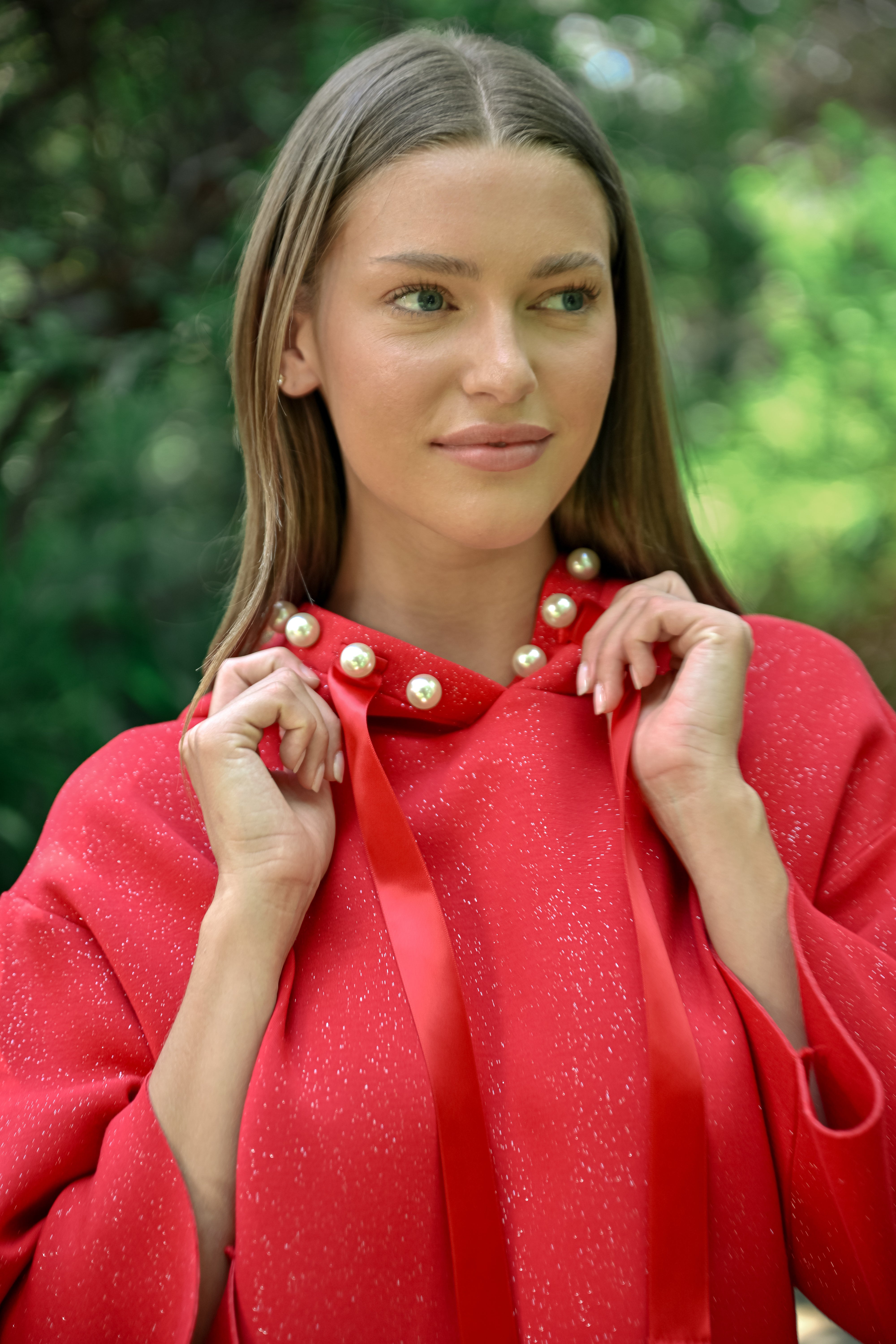 Francine French Scuba Pearl Hoodie with Glitter