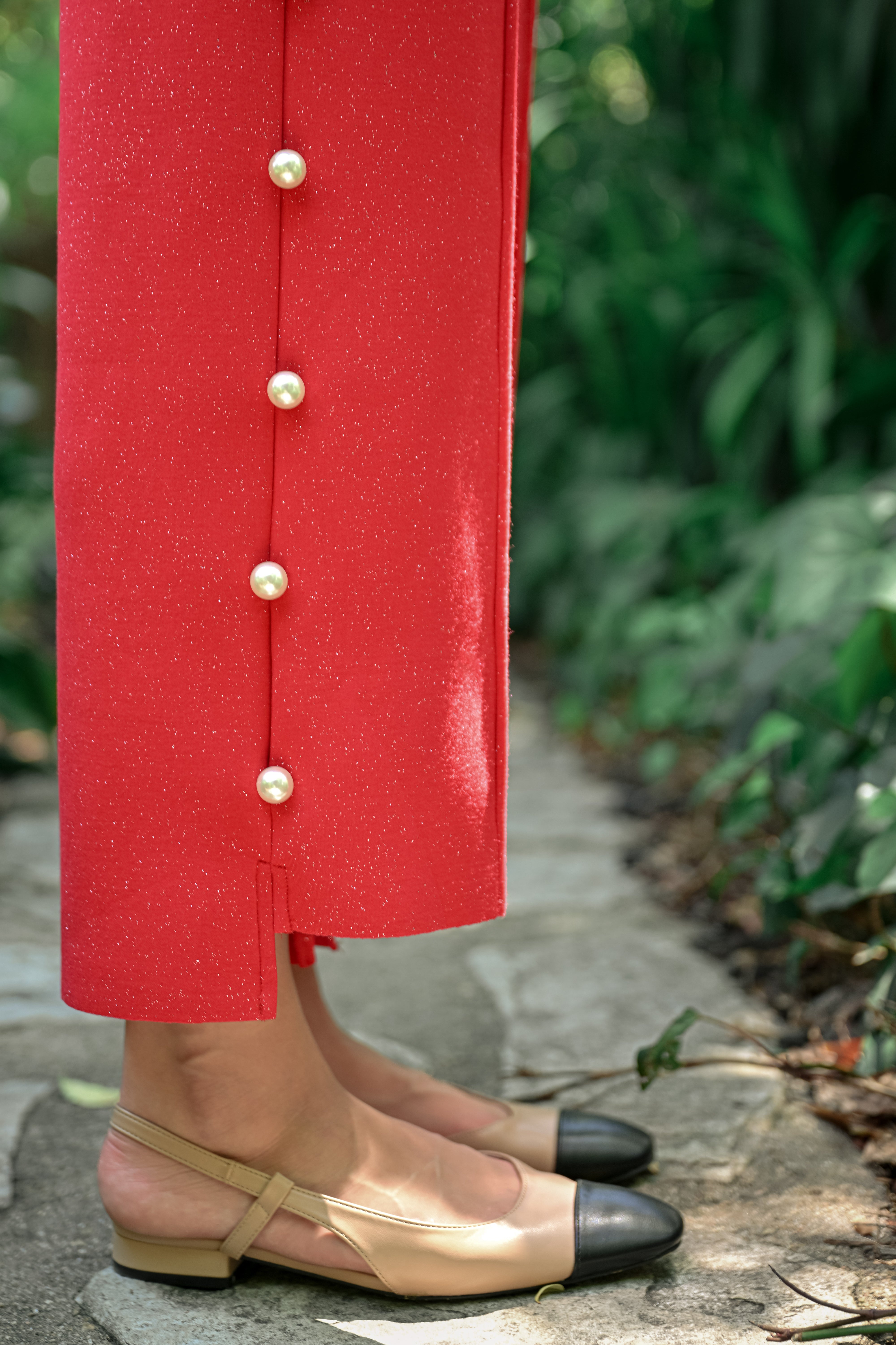 Francine French Scuba Pearl Hoodie with Glitter