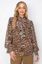 Load image into Gallery viewer, Winnie Animal Print Ruffled Top