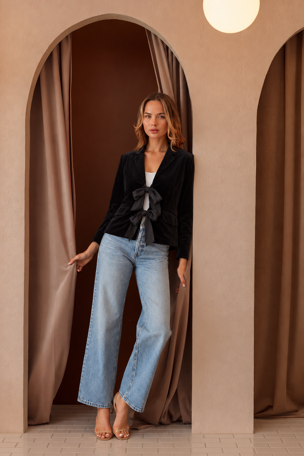 Jessamine Velvet Ribbon Bow Jacket