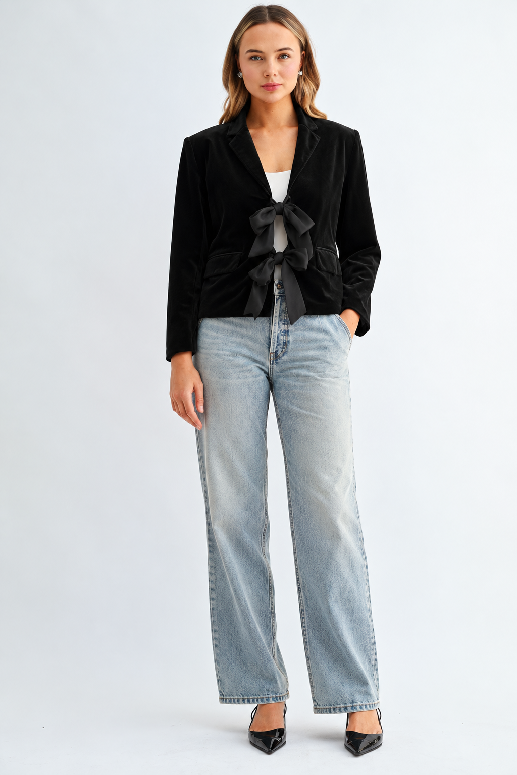 Jessamine Velvet Ribbon Bow Jacket