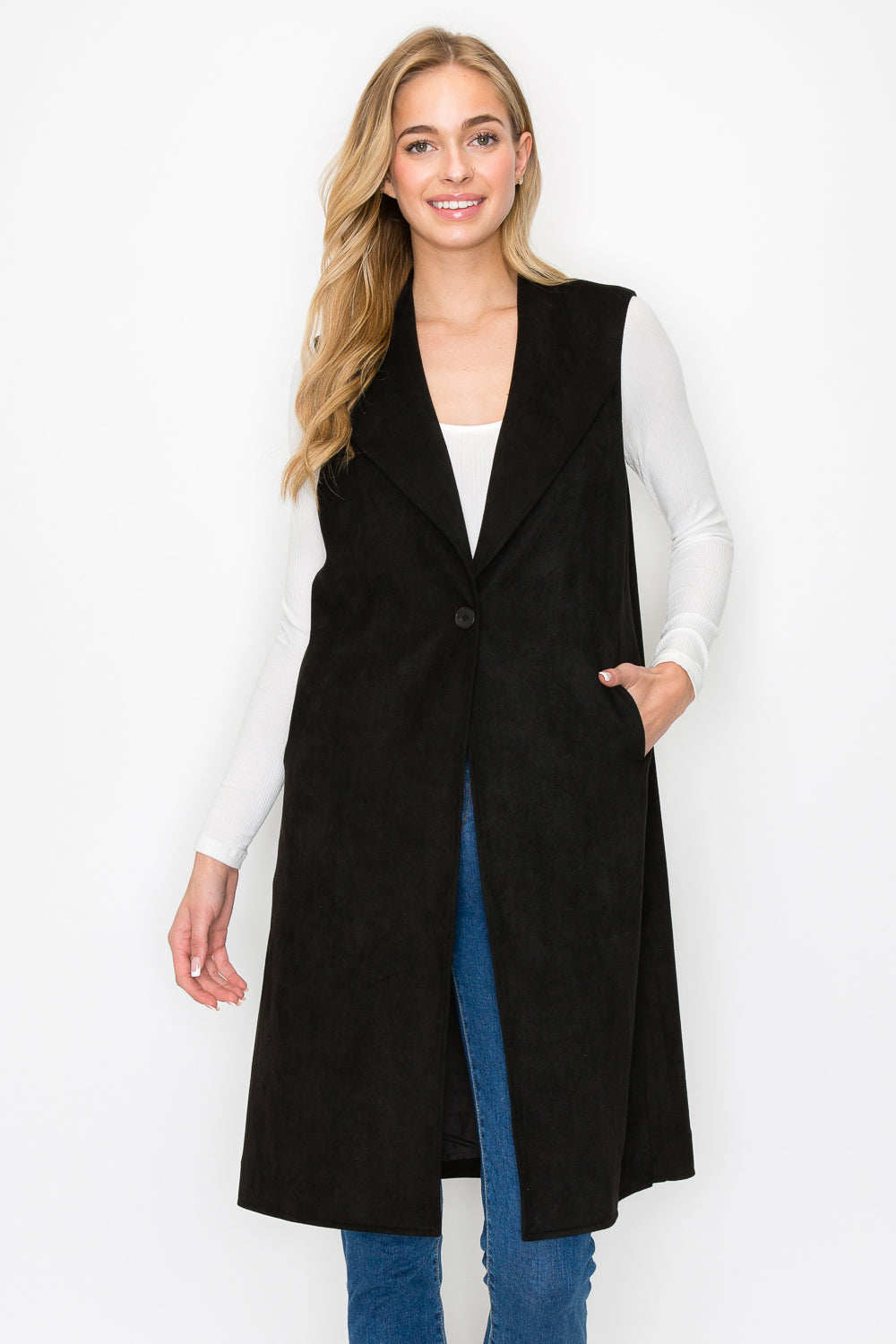 Ana Stretch Suede Vest