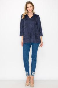 Addison Stretch Suede Top