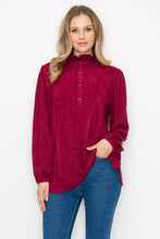 Load image into Gallery viewer, Willabella Suede Top with Ruffled Collar